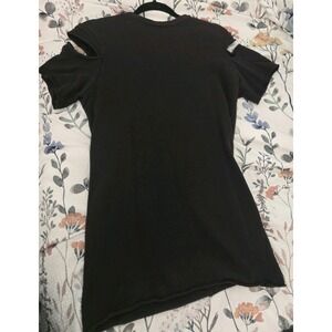 Divided H&M Black Cold Shoulder Zipper Sweatshirt Dress Size L